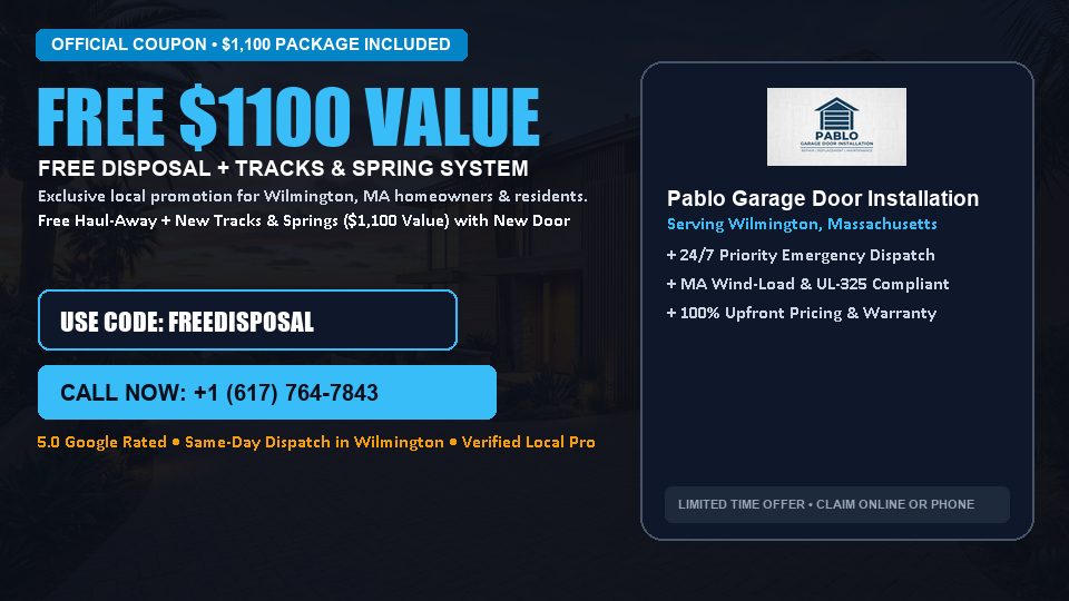 FREE Old Door Haul-Away & Heavy-Duty Tracks in Wilmington, MA - Pablo Garage Door Installation