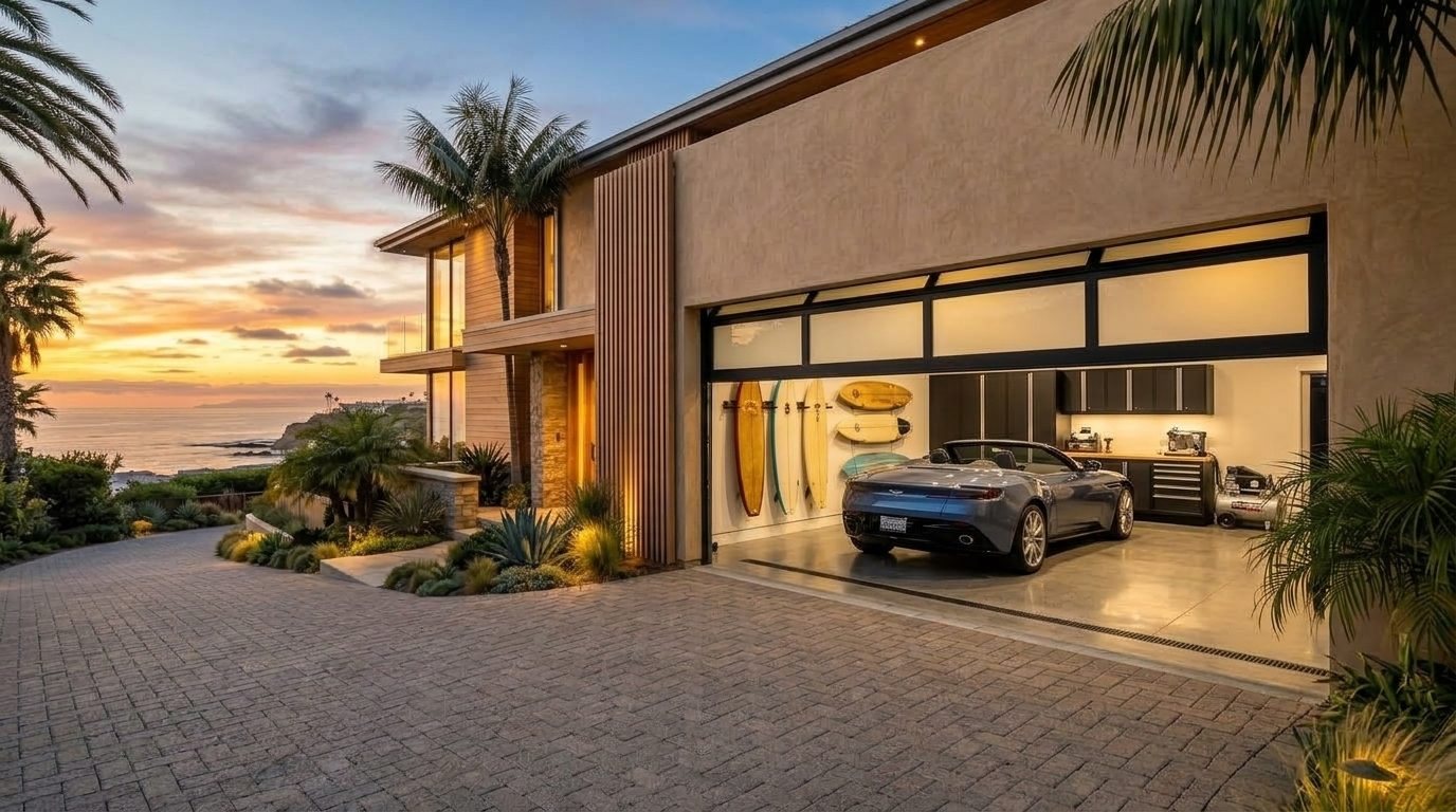 Pablo Garage Door Installation Garage Door Gliding Open Revealing Warm Illuminated Interior